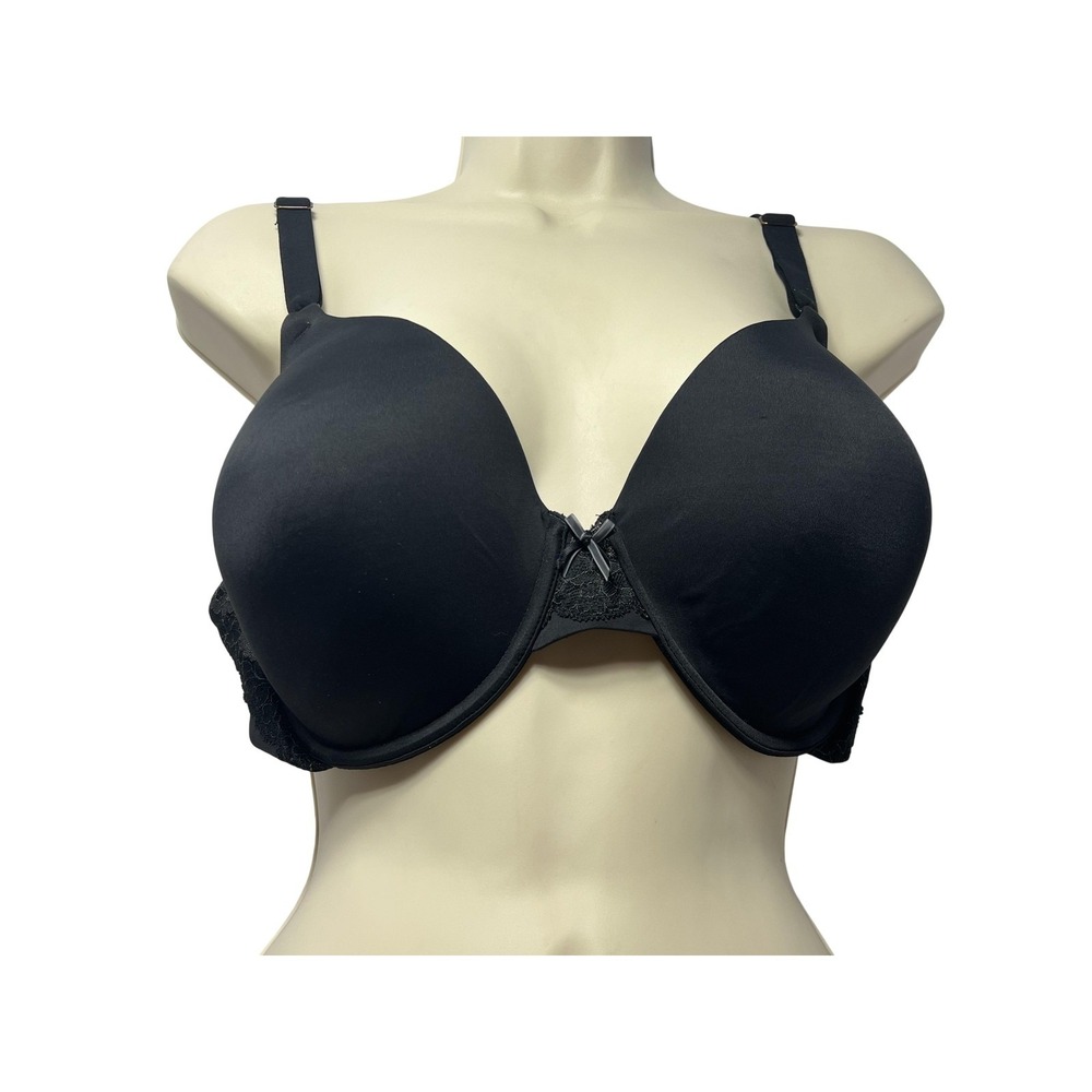 Maidenform Bra Womens 40D Black T Shirt Underwire Full Coverage Padded‎ Lace